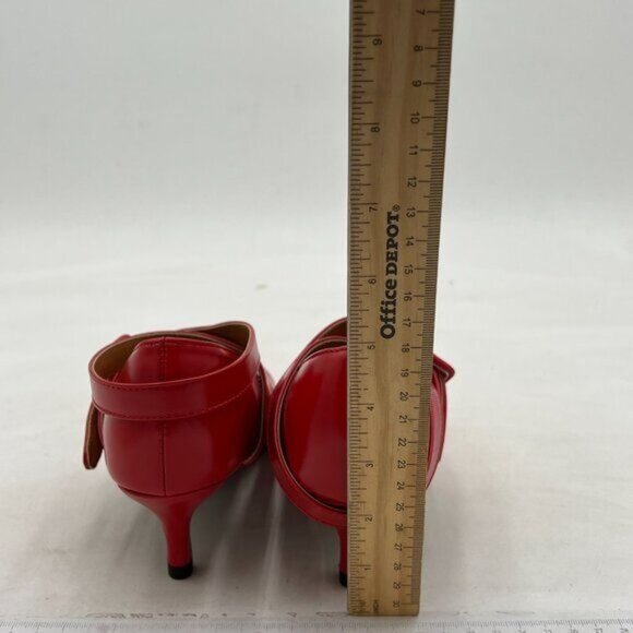 XYD Women Retro Pointed Toe Strappy Pumps Buckle Mary Jane Mid Kitten Heels - Picture 5 of 8